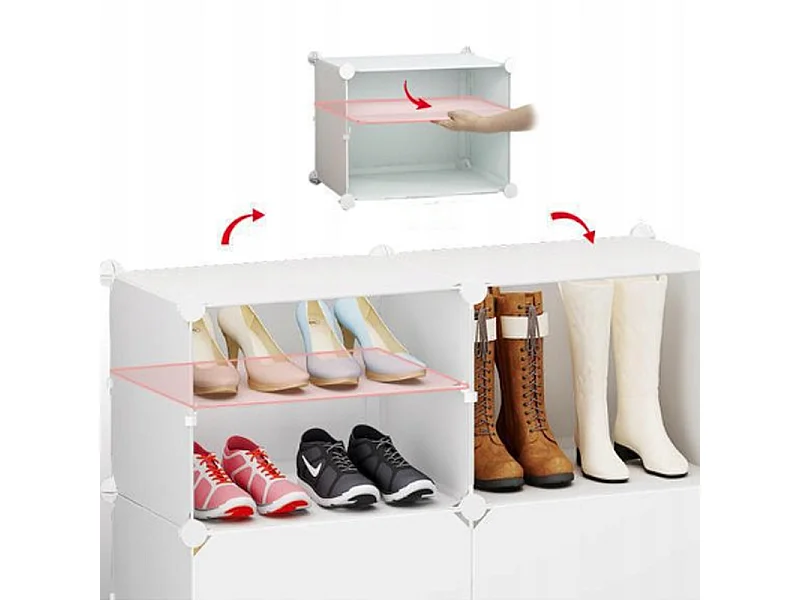 ARMOIRE À CHAUSSURES ARMOIRE MODULAIRE GARDE-ROUGE BLANCHE ÉTAGÈRE MODERNE