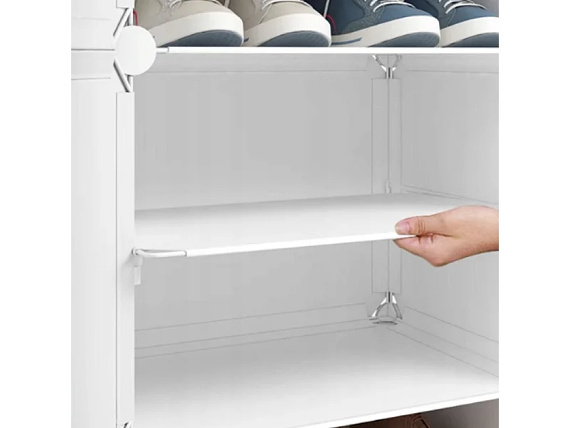 ARMOIRE À CHAUSSURES ARMOIRE MODULAIRE GARDE-ROUGE BLANCHE ÉTAGÈRE MODERNE