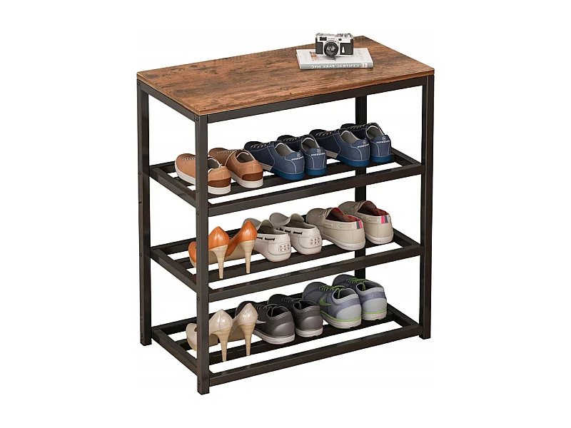 ARMOIRE À CHAUSSURES ÉTAGÈRE NOIRE ÉTAGÈRE D'ENTRÉE SUPPORT INDUSTRIEL