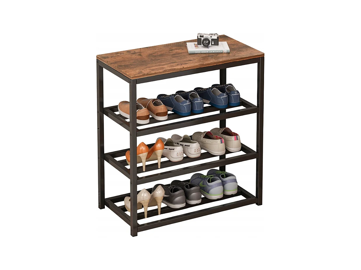 ARMOIRE À CHAUSSURES ÉTAGÈRE NOIRE ÉTAGÈRE D'ENTRÉE SUPPORT INDUSTRIEL