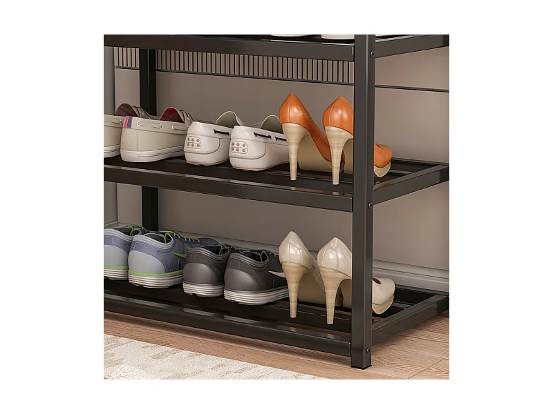 ARMOIRE À CHAUSSURES ÉTAGÈRE NOIRE ÉTAGÈRE D'ENTRÉE SUPPORT INDUSTRIEL