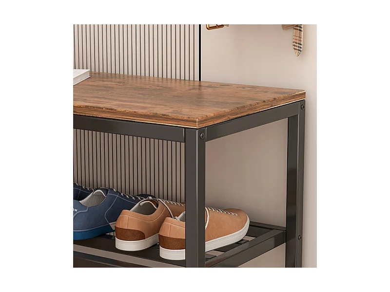 ARMOIRE À CHAUSSURES ÉTAGÈRE NOIRE ÉTAGÈRE D'ENTRÉE SUPPORT INDUSTRIEL