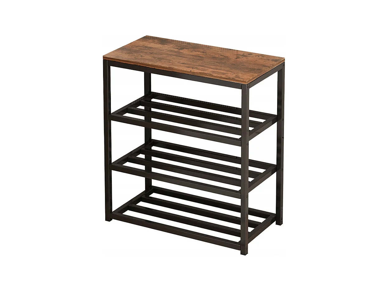 ARMOIRE À CHAUSSURES ÉTAGÈRE NOIRE ÉTAGÈRE D'ENTRÉE SUPPORT INDUSTRIEL