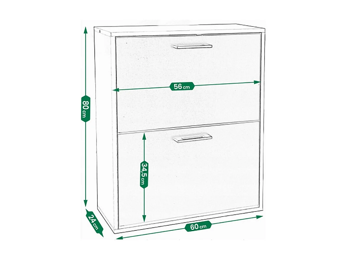 ARMOIRE À CHAUSSURES BLANCHE PLACARD À CHAUSSURES COMMODE LOFT MODERNE 60 CM