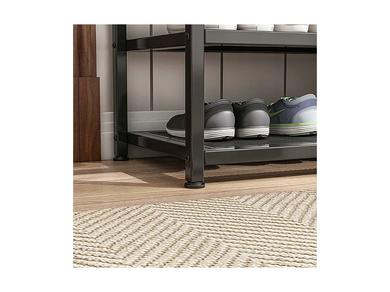 ÉTAGÈRE ARMOIRE À CHAUSSURES AVEC ASSISE GRANDE ÉTAGÈRE INDUSTRIELLE LOFT RÉTRO 73 CM