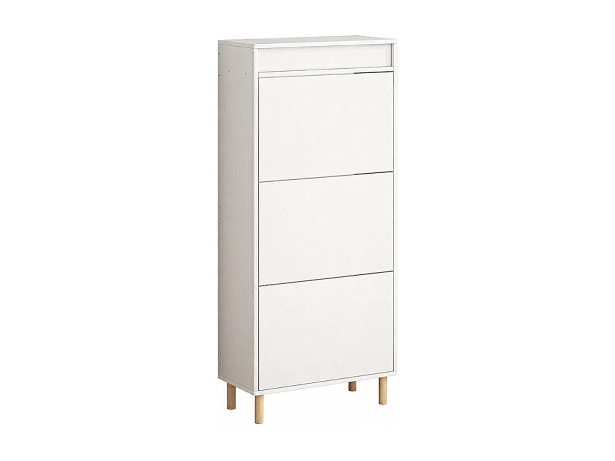 Szafka na buty biała schowek z lustrem loft stojący regał przedpokój 55cm