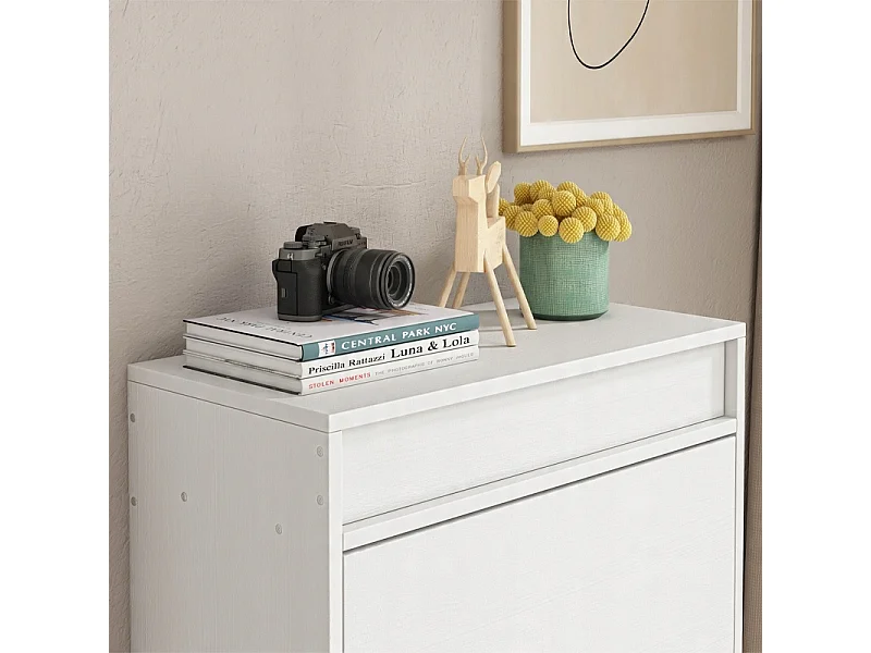 Szafka na buty biała schowek z lustrem loft stojący regał przedpokój 55cm