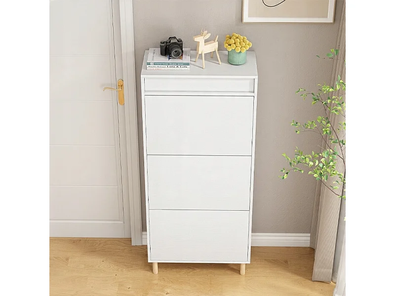 Szafka na buty biała schowek z lustrem loft stojący regał przedpokój 55cm