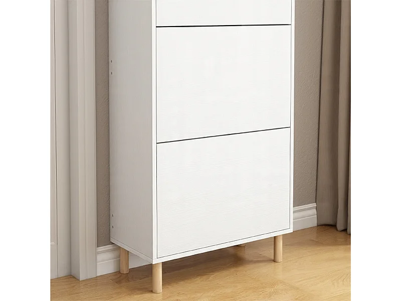 Szafka na buty biała schowek z lustrem loft stojący regał przedpokój 55cm