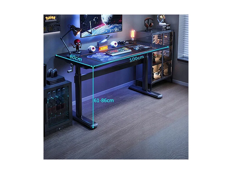 Biurko regulowane dziecięce komputerowe gamingowe stół loft czarne 100 cm