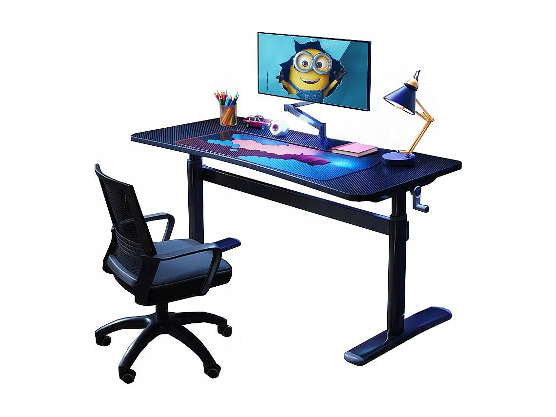 VERSTELLBARER KINDER-COMPUTER-GAMING-TISCH LOFT SCHWARZ 100 CM