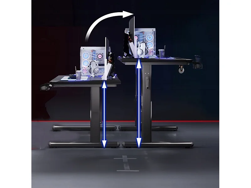 VERSTELLBARER KINDER-COMPUTER-GAMING-TISCH LOFT SCHWARZ 100 CM