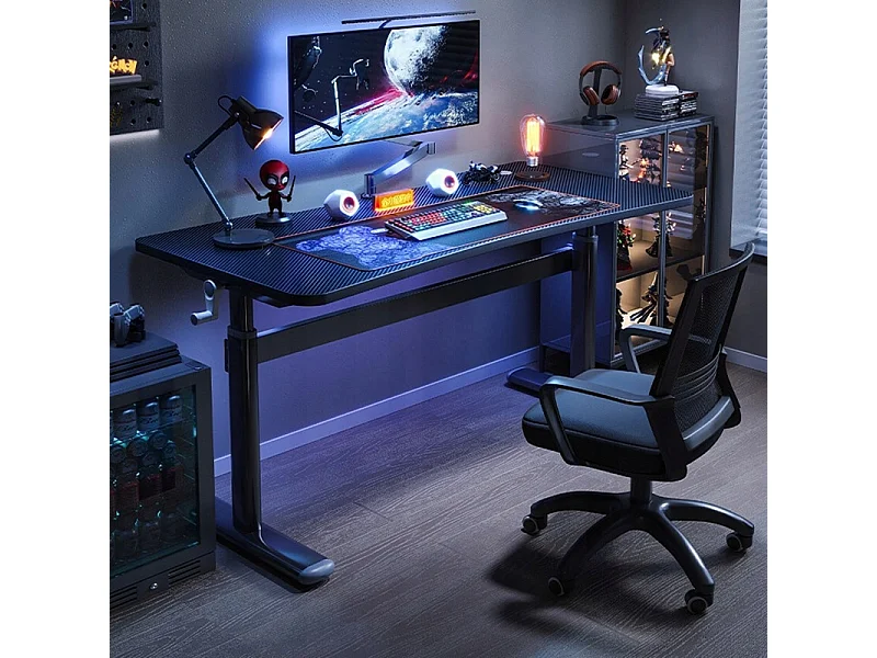 VERSTELLBARER KINDER-COMPUTER-GAMING-TISCH LOFT SCHWARZ 100 CM