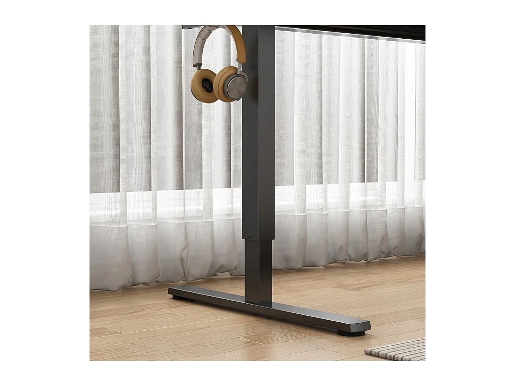 Bureau électrique réglable en hauteur, noir, 160 cm, hauteur réglable de 72 à 118 cm LOFT