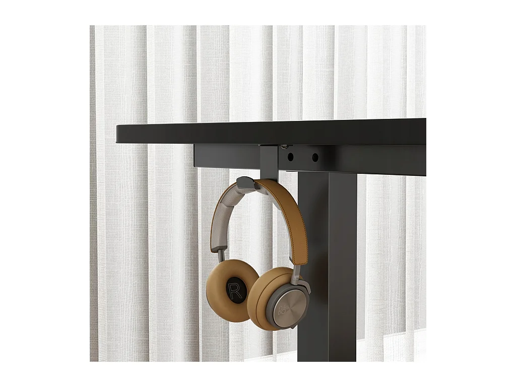 Bureau électrique réglable en hauteur, noir, 160 cm, hauteur réglable de 72 à 118 cm LOFT