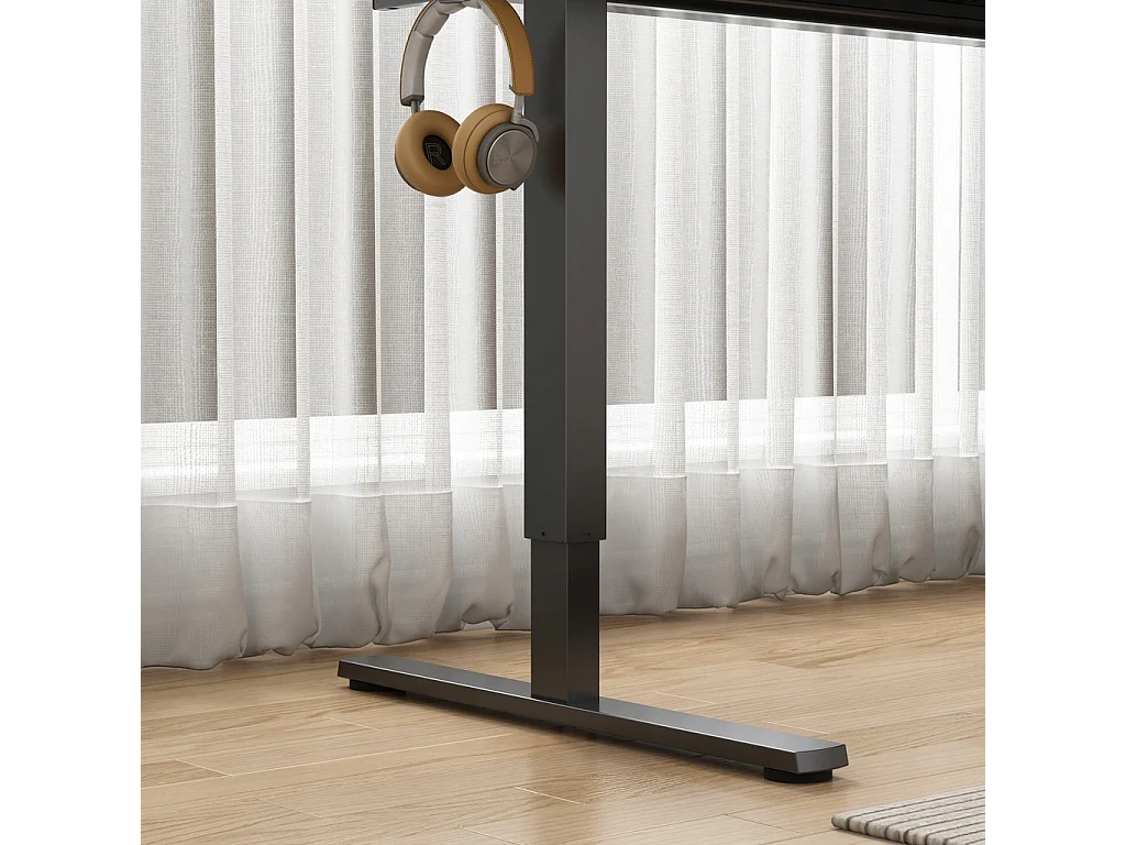 Biurko elektryczne podnoszone czarne 160 cm regulowane wysokości 72-118 cm loft