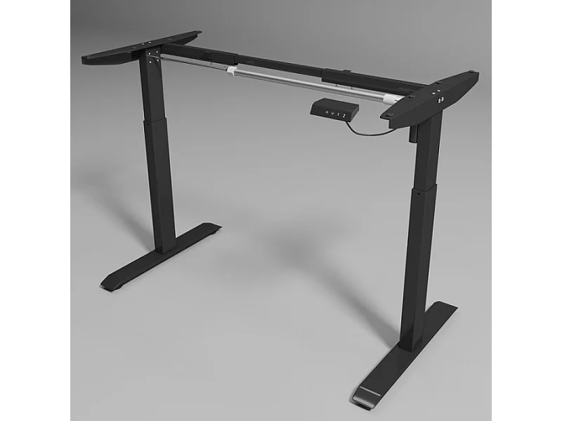 Bureau électrique réglable en hauteur noir, 160 cm, design moderne, hauteur ajustable de 72 à 118 cm