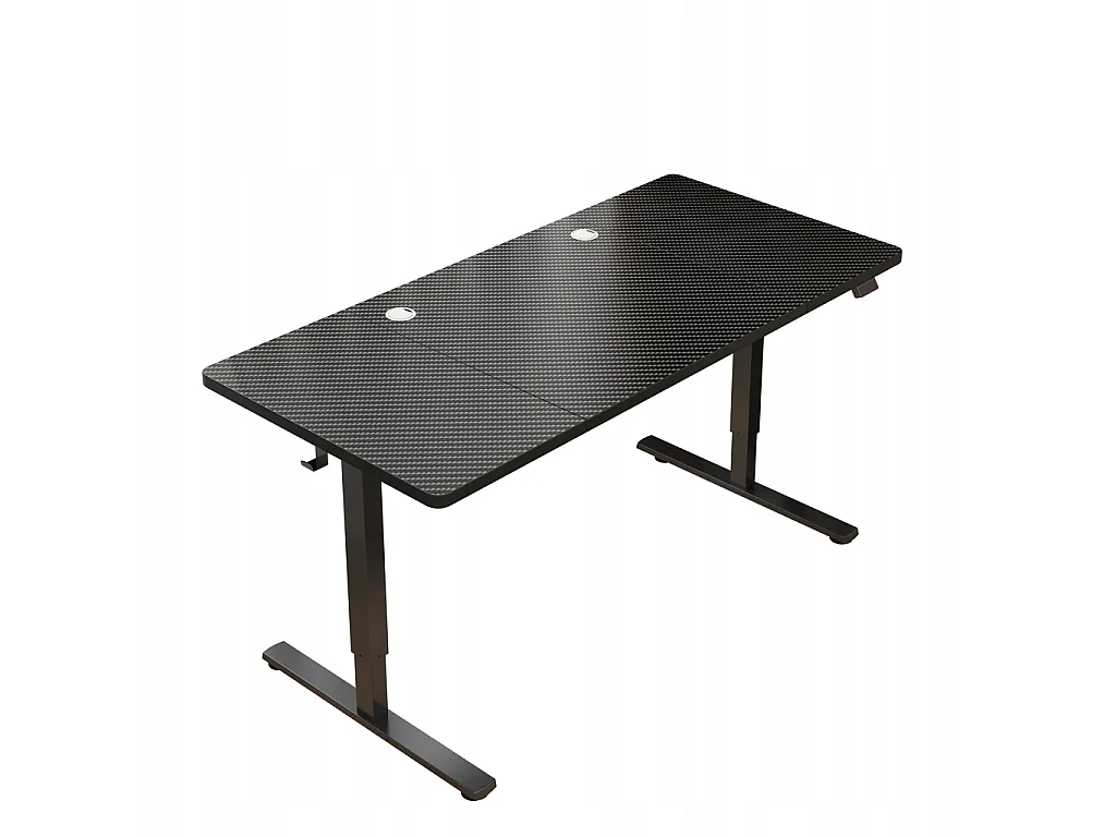 Bureau électrique réglable en hauteur noir, 160 cm, design moderne, hauteur ajustable de 72 à 118 cm