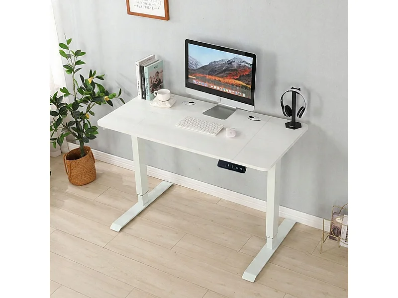 Biurko elektryczne podnoszone białe 160x80 regulowane wysokości 72-118 cm