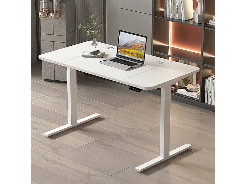 Biurko elektryczne podnoszone białe 160x80 regulowane wysokości 72-118 cm