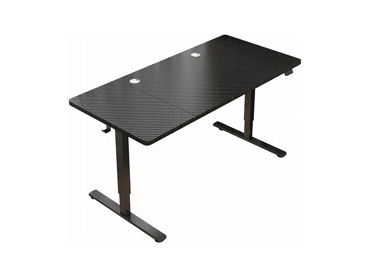 Biurko elektryczne podnoszone czarne 160x80 regulowane nowoczesne 72-118 cm