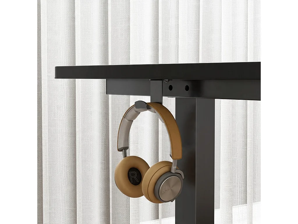 Biurko elektryczne podnoszone czarne 160x80 regulowane nowoczesne 72-118 cm