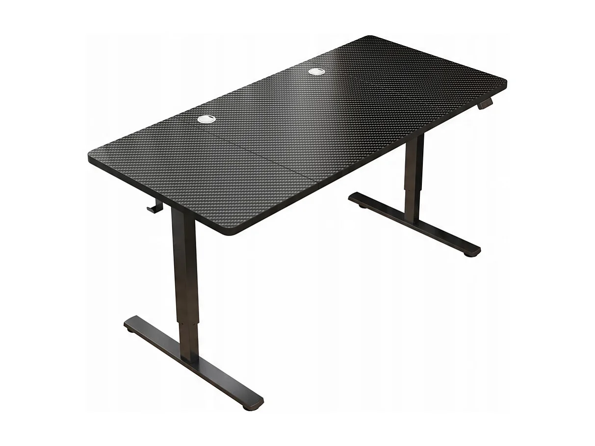 Biurko elektryczne podnoszone czarne 160x80 regulowane nowoczesne 72-118 cm