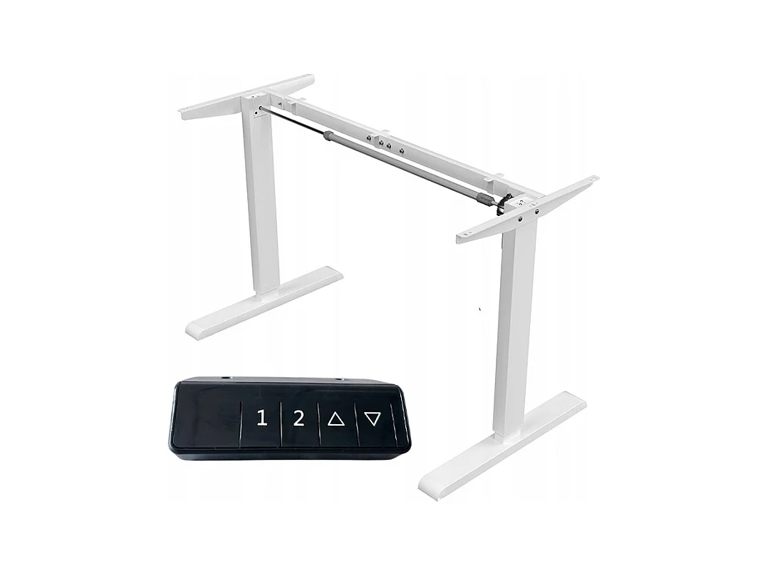 Biurko elektryczne podnoszone białe 120 cm regulowane wysokości loft 72-118 cm