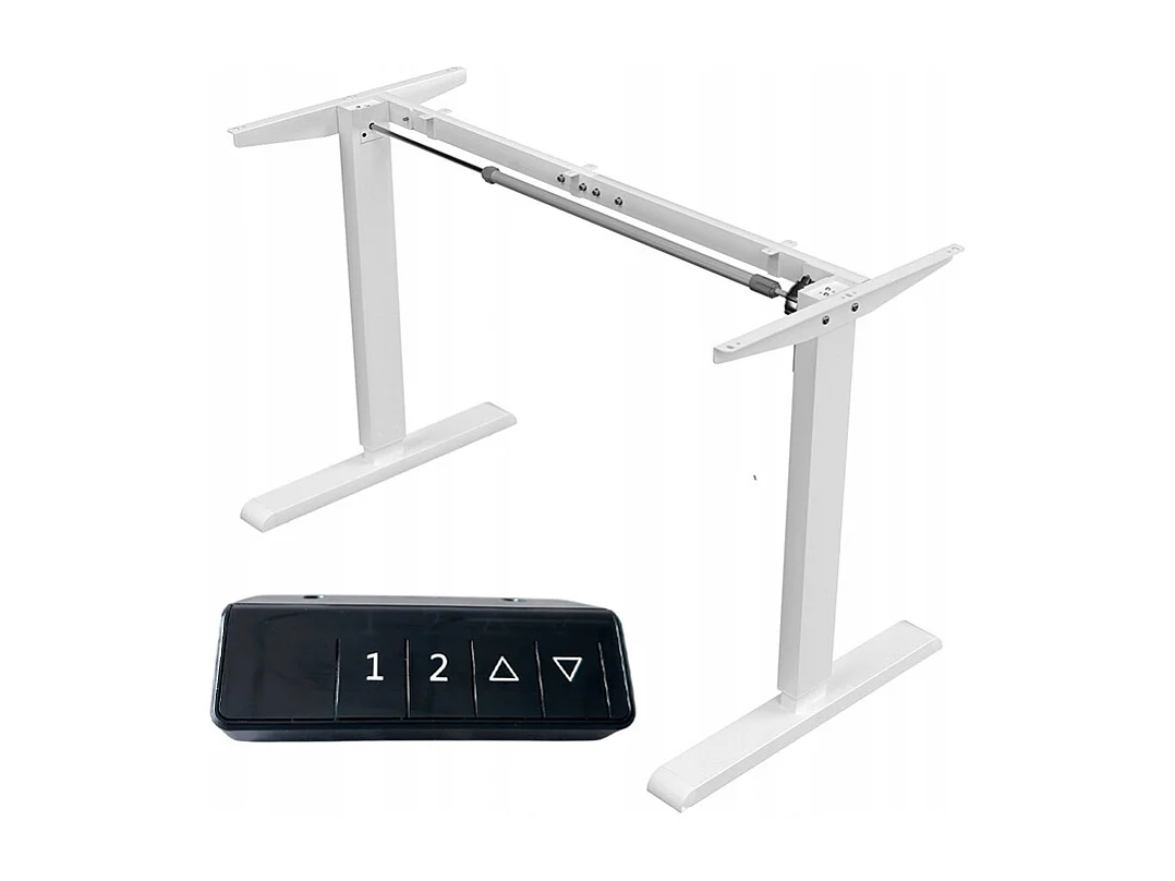 Biurko elektryczne podnoszone białe 120 cm regulowane wysokości loft 72-118 cm