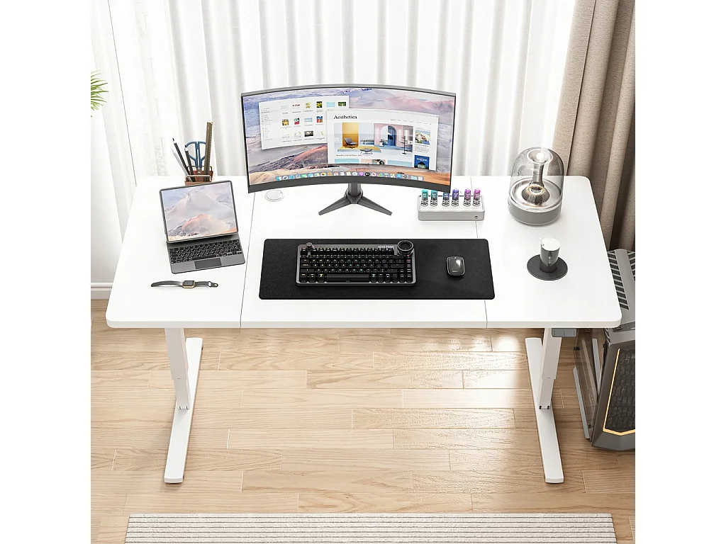 Escritorio eléctrico elevable blanco 140 cm ajustable MODERNO 72-118 cm LOFT