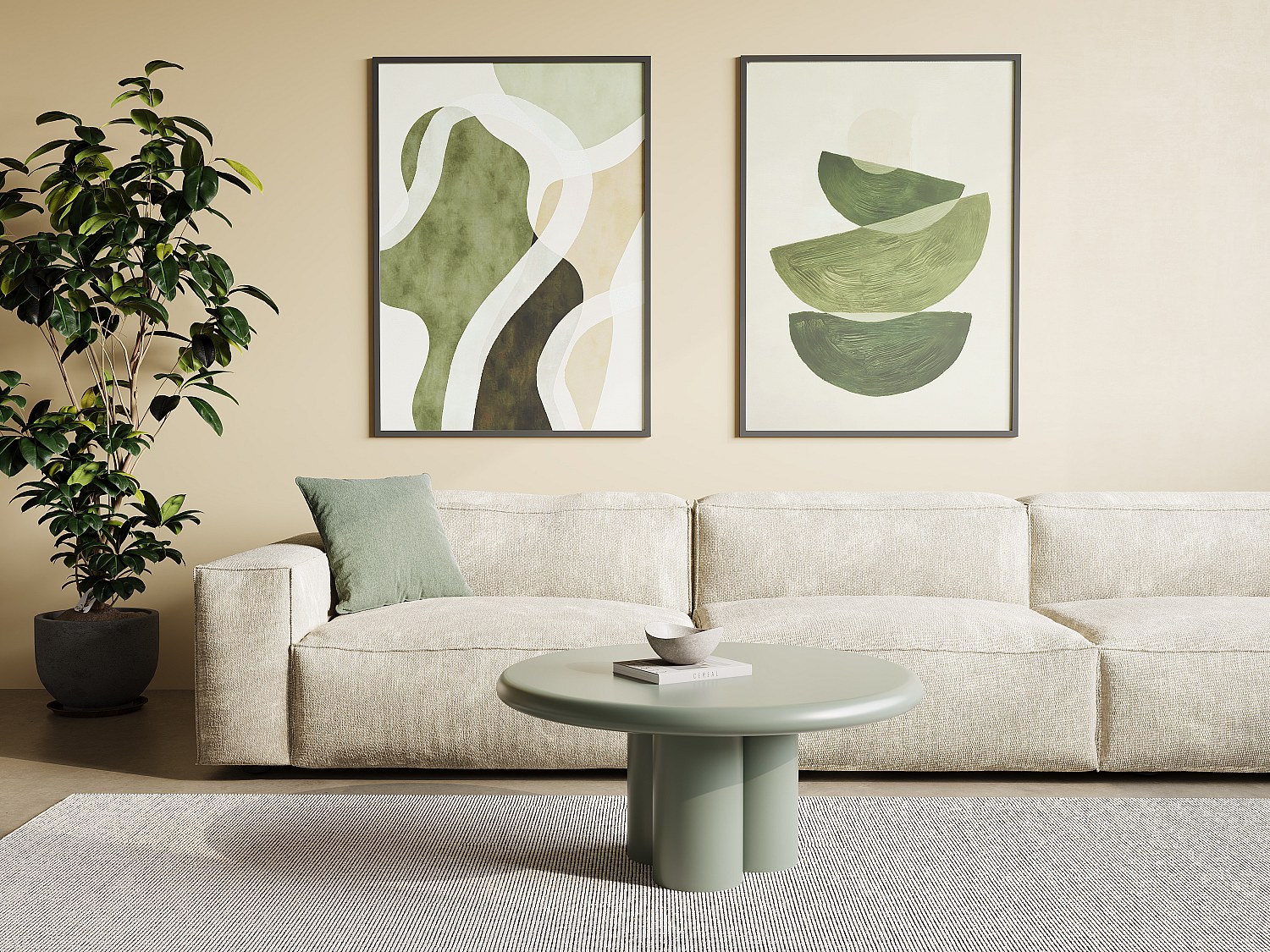 Vente-unique Couchtisch Aus Metall - Grün - Jorina