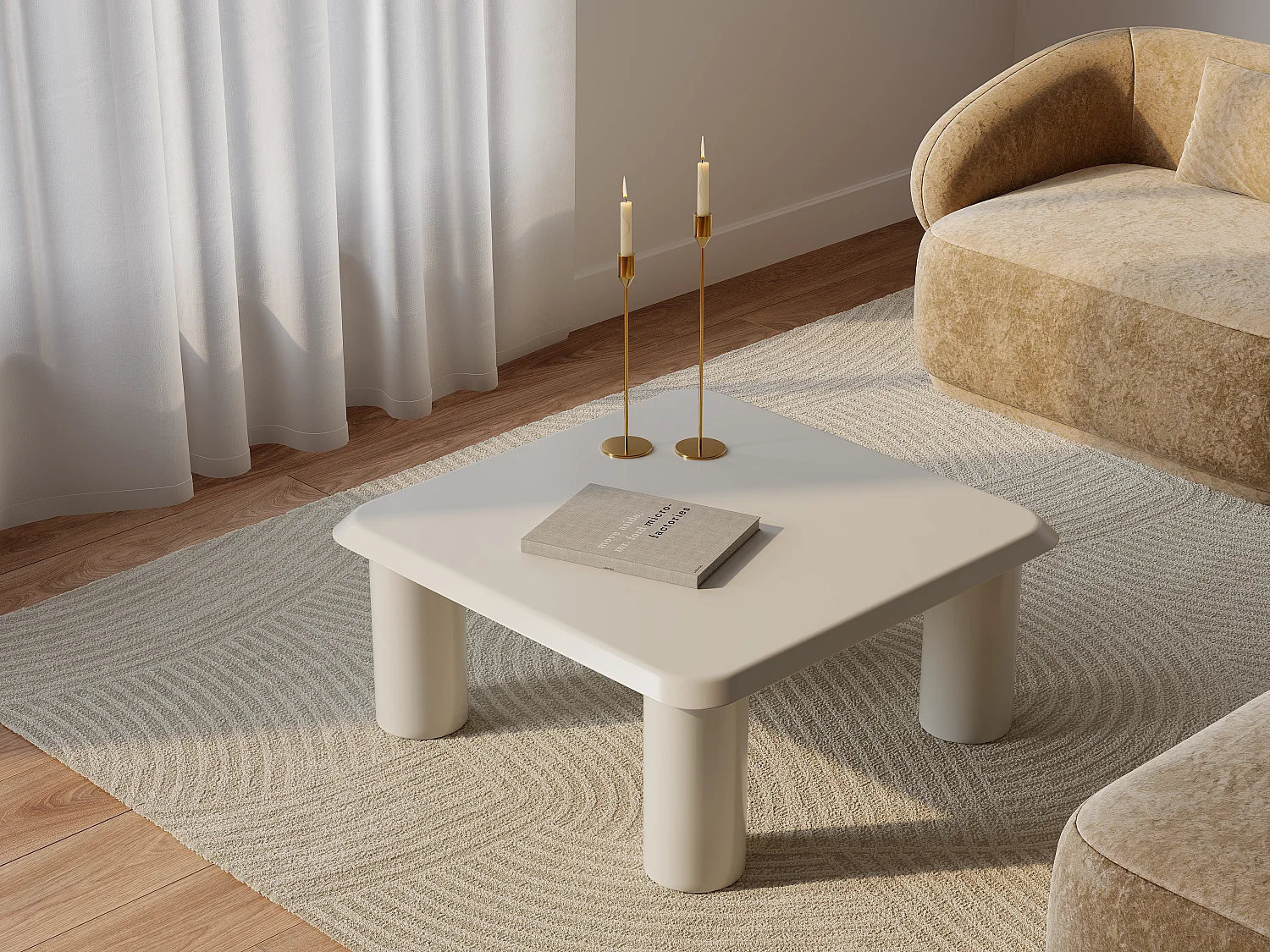 Table basse en métal - Crème - ZIDILA