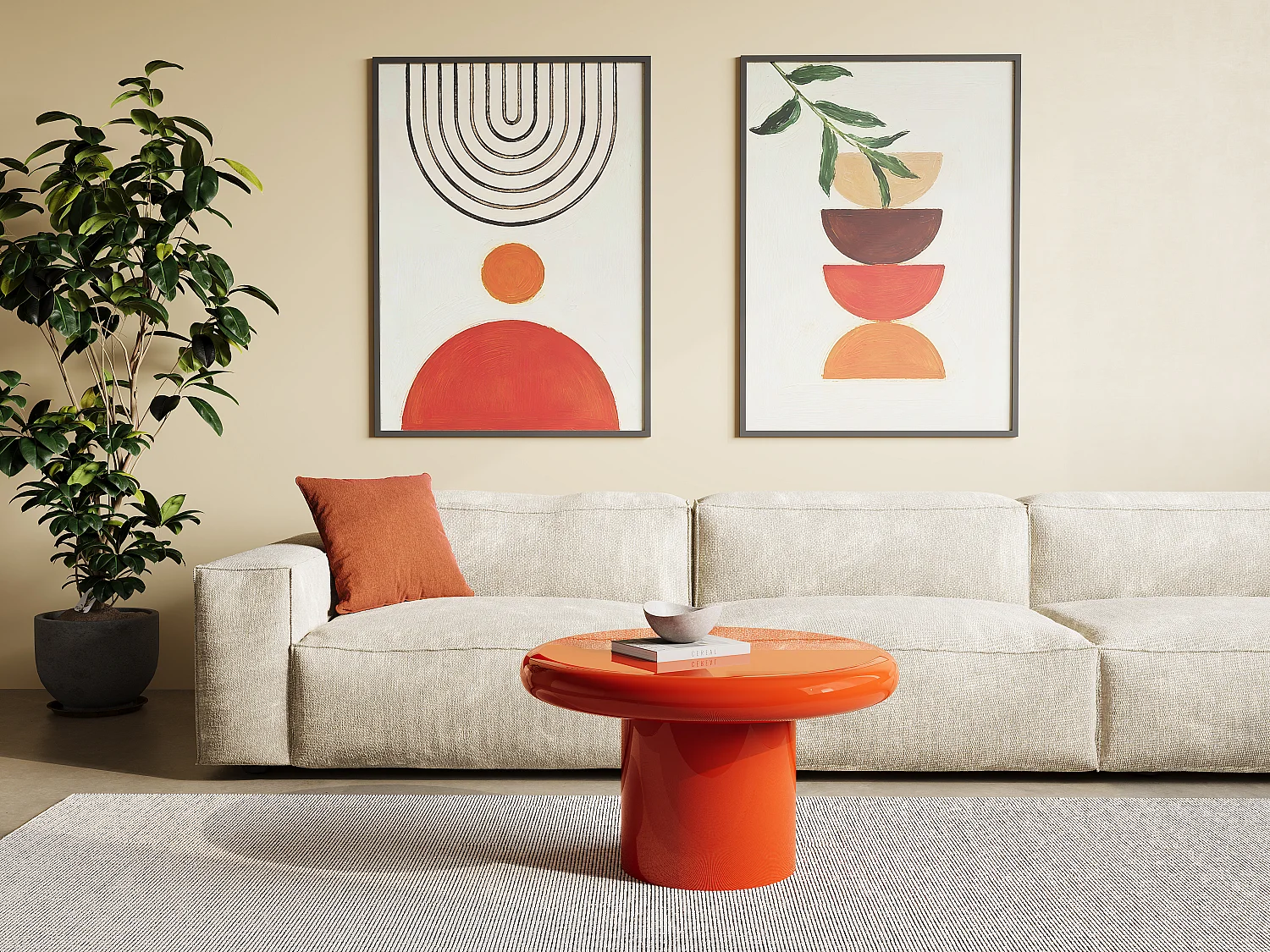 Table basse en métal - Orange - GAVYKA