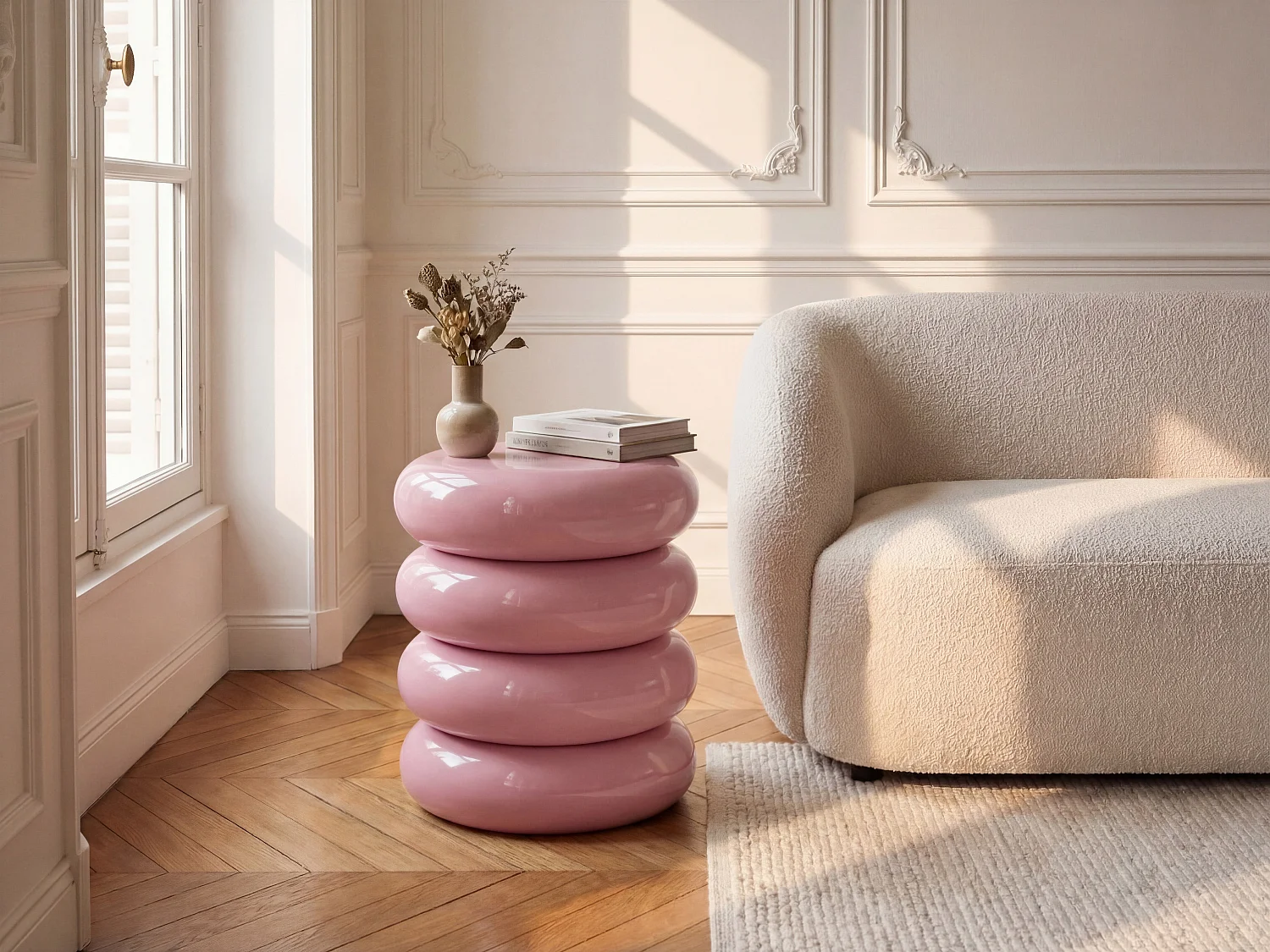 Table d'appoint en métal - Rose poudré - SIBANA