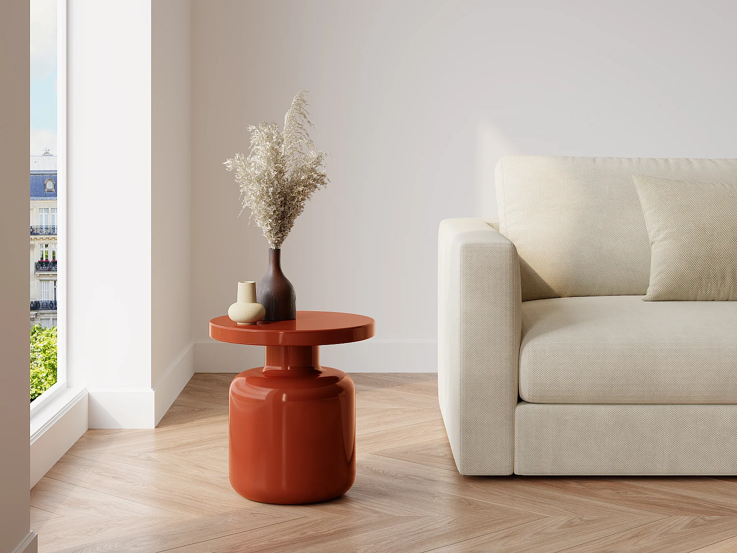 Table d'appoint en métal - Terracotta - KERAFI