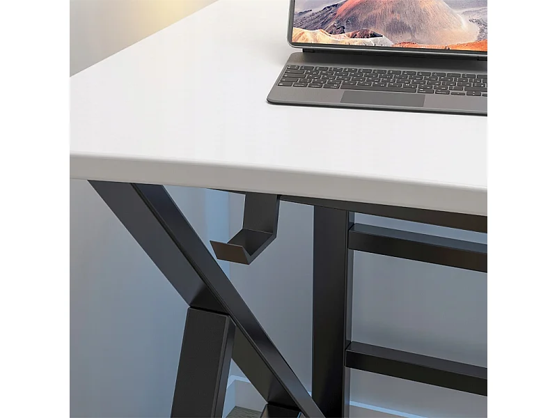 MESA DE COMPUTADOR BRANCA MODERNA PARA GAMER GRANDE LOFT 120 CM