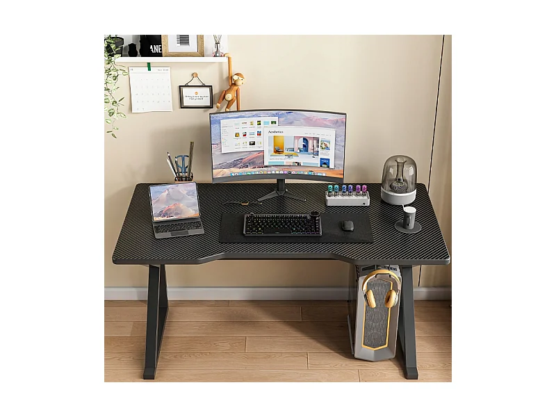 MESA DE JUEGO PARA GAMER MODERNO INFORMÁTICA NEGRA 120 CM