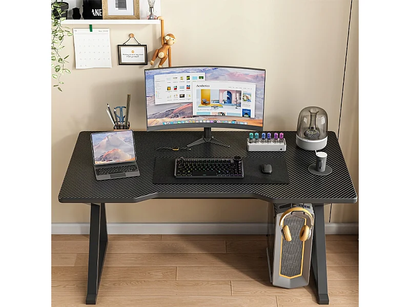 GAMING-SCHREIBTISCH FÜR MODERNE COMPUTERSPIELER, SCHWARZ, 120 CM