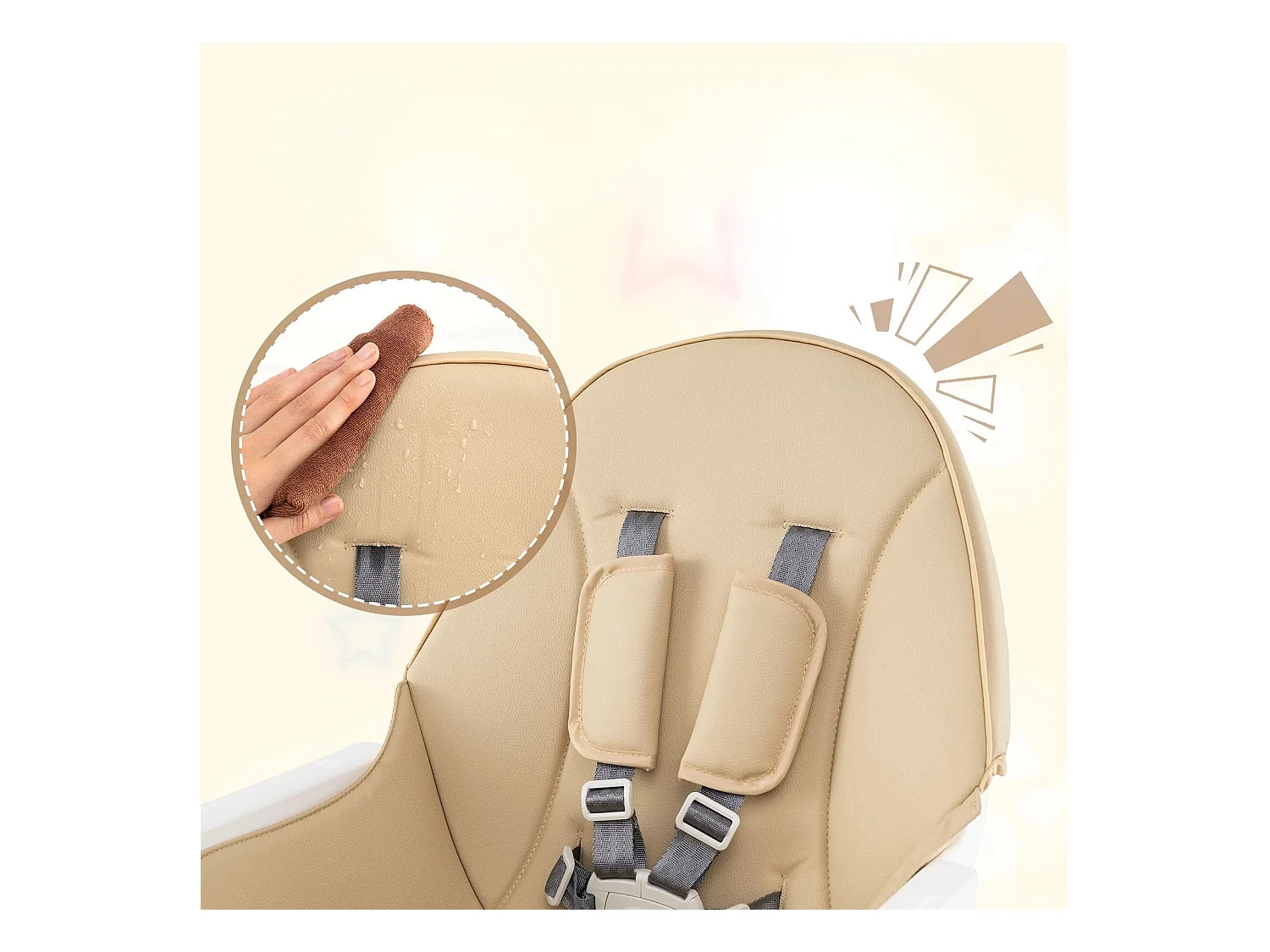 Hochstuhl für Babys & Kleinkinder 6-in-1 Convertible Tisch Stuhl Set mit Bausteintisch Beige