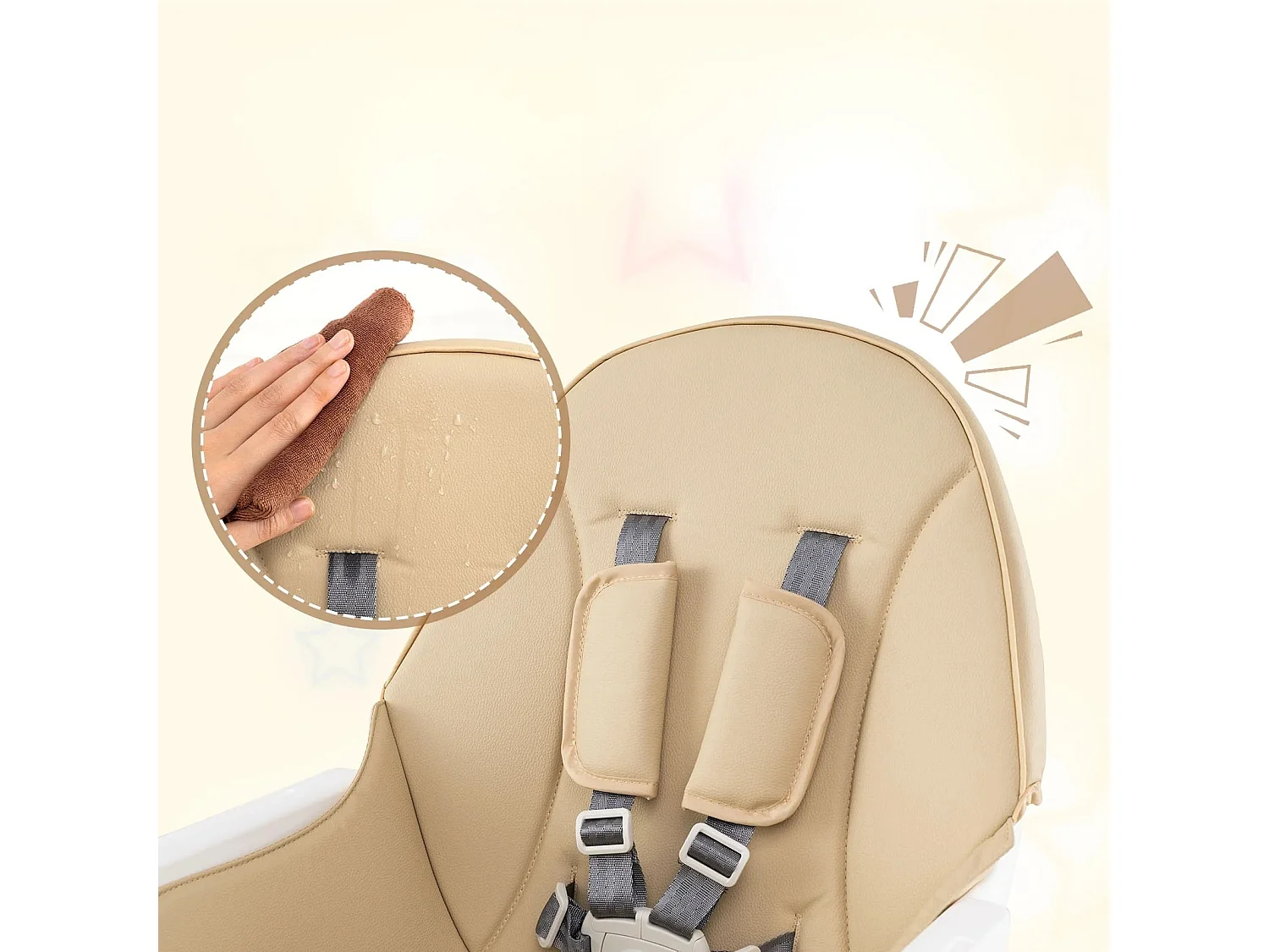 Seggiolone per neonati e bambini 6 in 1 Set di sedie da tavolo trasformabili con tavolo a blocchi Beige