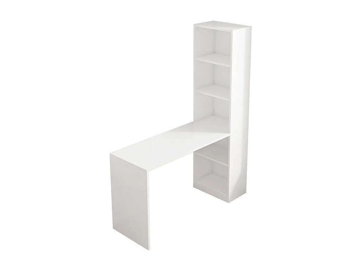 Biurko komputerowe z półkami nowoczesne białe 125 cm