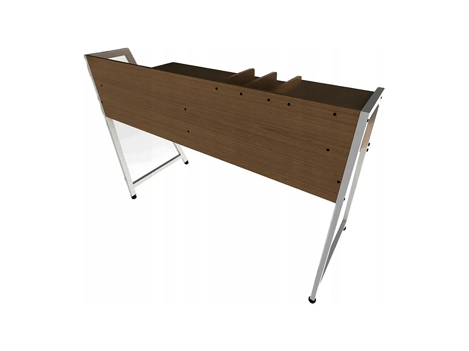 MODERNER SCHREIBTISCH MIT SCHUBLADEN UND TRENNWÄNDEN DUNKLE BUCHE PREMIUM 100 CM