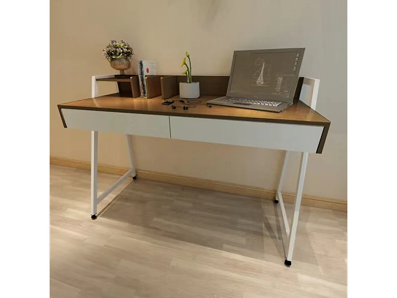 SCrivania moderna con cassetti e scomparti in faggio scuro PREMIUM 100 CM