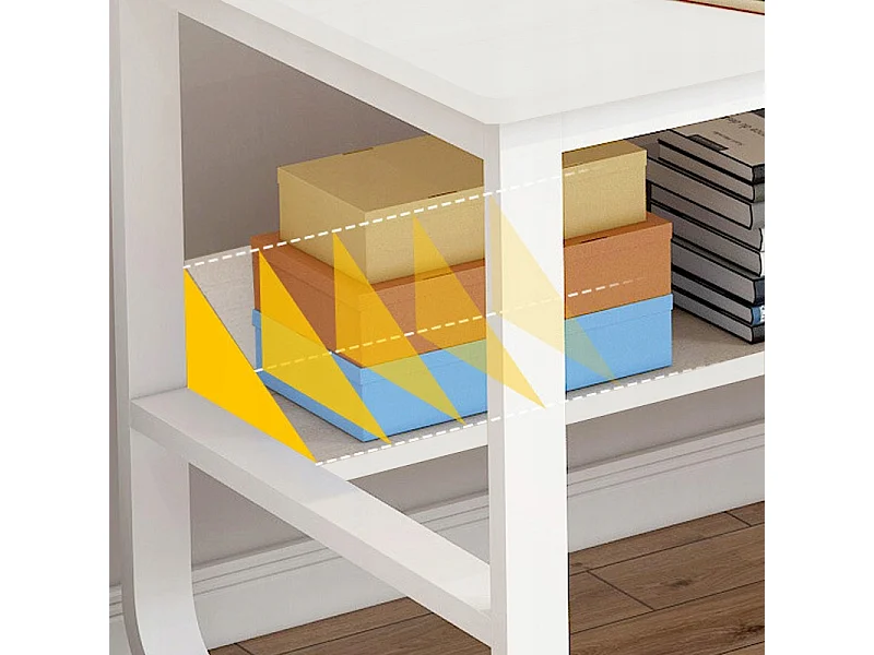 BUREAU INFORMATIQUE POUR ADOLESCENTS BLANC STYLE SCANDINAVE GRANDES LOFT ÉTAGÈRES 100 CM