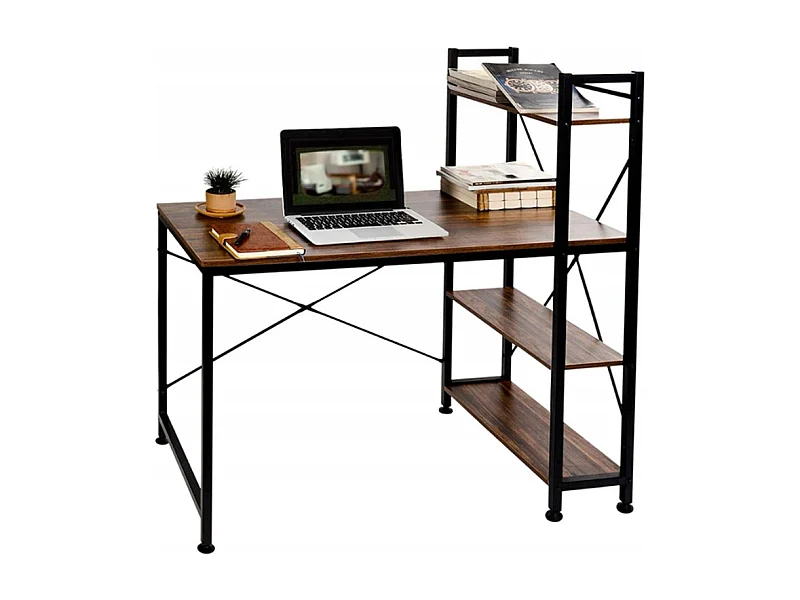 Biurko industrialne metalowe półkami regałem rustykalne vintage