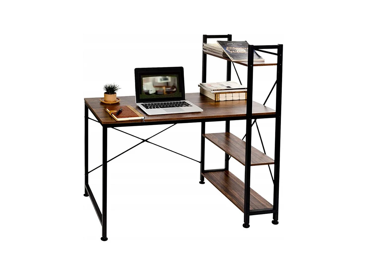 MESA INDUSTRIAL DE METAL COM PRATELEIRAS ESTANTE RÚSTICA VINTAGE