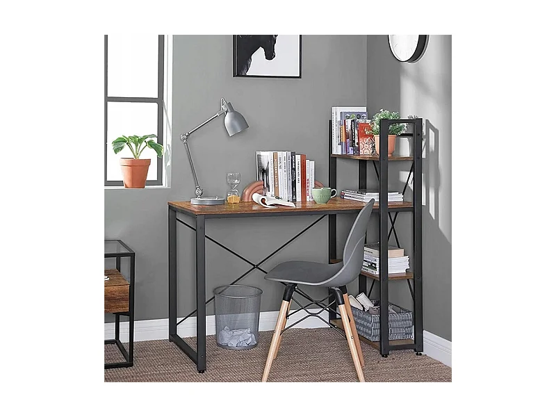 MESA INDUSTRIAL DE METAL COM PRATELEIRAS ESTANTE RÚSTICA VINTAGE