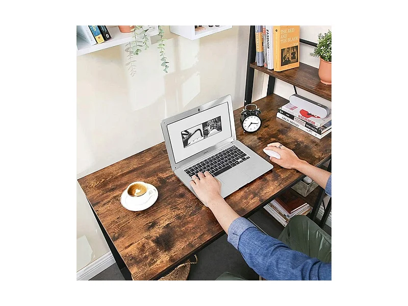 MESA INDUSTRIAL DE METAL COM PRATELEIRAS ESTANTE RÚSTICA VINTAGE