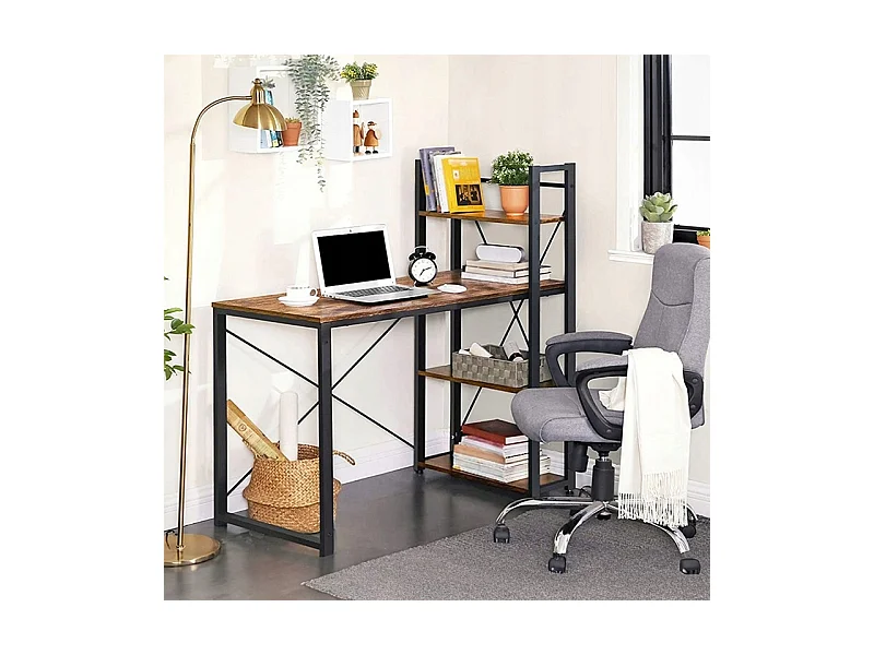 MESA INDUSTRIAL DE METAL COM PRATELEIRAS ESTANTE RÚSTICA VINTAGE