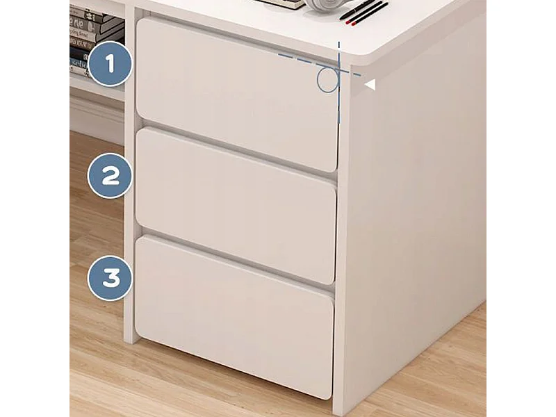 COMPUTERTISCH WEISS 3 REGALE SKANDINAVISCH MODERN 100 CM